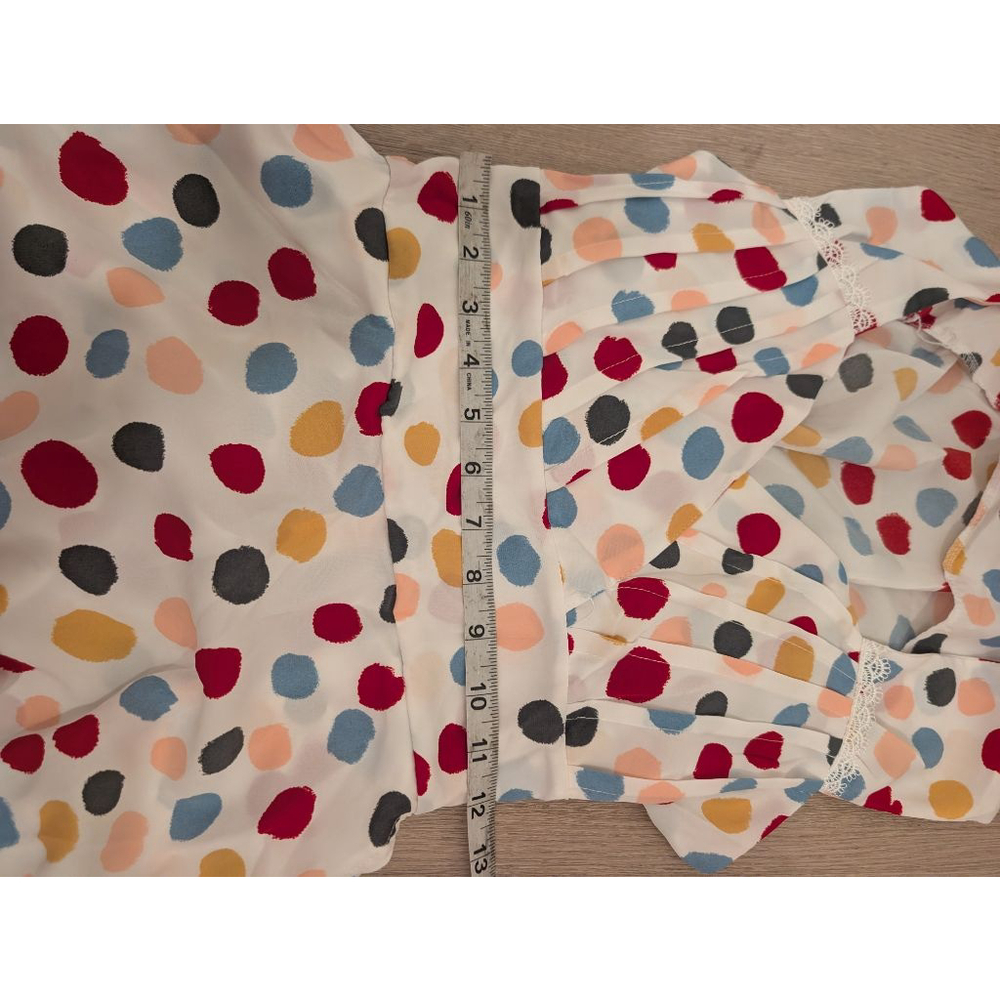 Vintage-Inspired Multi-Color Polka Dot A-Line Midi Dress Fun Rainbow Teacher - Picture 7 of 8